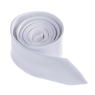 corbata de corbata casual de moda delgada delgada-blanco sólida (2)