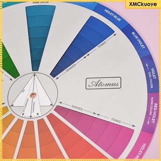 [listo stock] 1 pieza de rueda de color, pintura mezcla de aprendizaje guía de arte clase herramienta de enseñanza para la combinación de maquillaje tabla de color guía mixta