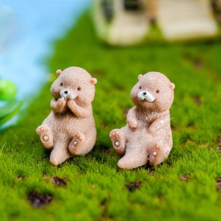 EDIT1 1 PC DIY Nutrias figurine Jardin de hadas Modelo animal Perro de agua en miniatura Casa de muñecas Bonsai ornamento Regalo Inicio Decoracion Micro paisaje (6)
