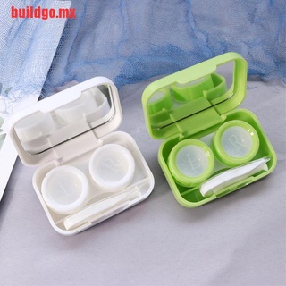 [buildgo]Mini funda para lentes de contacto con espejo Kit de viaje conveniente Carr (3)