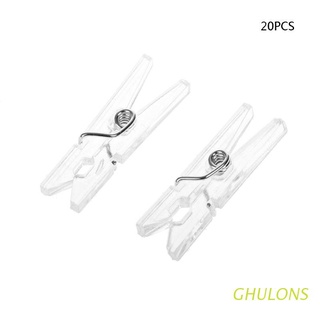 ghulons 20pcs 25mm mini primavera transparente clips ropa foto papel peg fiesta decoración del hogar