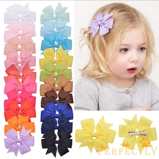 PFT-Baby Niñas Clips De Pelo Multicolor Pinwheel Lazo Pinzas De Cocodrilo Con Boutique Grosgrain Cinta Arco