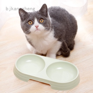 Oval pet double bowl pet food bowl pequeño estilo conciso gato tazón perro tazón