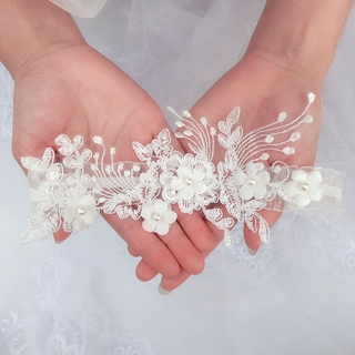 estilo europeo novias de encaje liguero perla flor liguero sexy encaje muslo anillo boda elástico pierna anillo