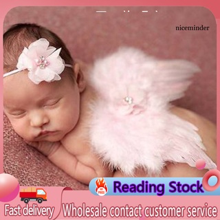 Nice_Fashion - diadema para bebé recién nacido, pluma, alas de ángel, flor