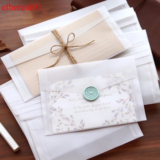 ETHEREAL01 10 unids/lote sobres de papel transparente conjunto Simple Vintage sobre para invitación de boda bendición tarjetas de felicitación cartas regalos (1)