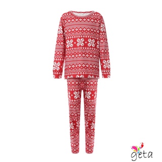 Ljw-pijamas de coincidencia de la familia de navidad, impreso de manga larga Tops con pantalones traje/traje de salto para adultos, niño, bebé, rojo (3)