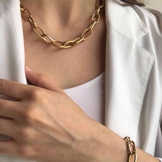 Collar Con Colgante De Serpiente De Metal De Oro Inoxidable Geometría Para Mujer Gargantilla De Mascota Adornos Joyería (6)