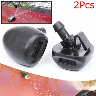 LAMPARA 2 piezas práctico limpiaparabrisas boquilla de plástico Jet lavadora pulverizador de agua Auto vehículo delantero negro coche suministros (1)
