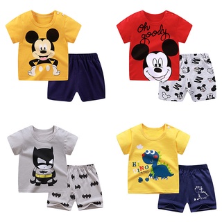 Listo Stock verano bebé niño conjunto de ropa de niños ropa de dibujos animados bebé niños ropa 2pcs para 1-2-3 años ropa para niños (1)