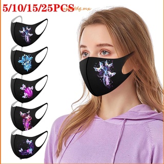 （ujhrtdg.mx）5/10/15/25PCS Adult's Butterfly Prints Protection Washable Earloop Mask
