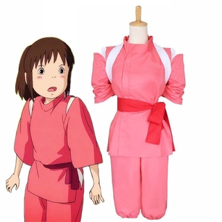 Anime Japonés Espíritu Away Ogino Chihiro Cosplay Disfraz Niñas Conjunto Completo Lindo kimono Rosa Uniforme Mujeres Halloween Traje Peluca (1)