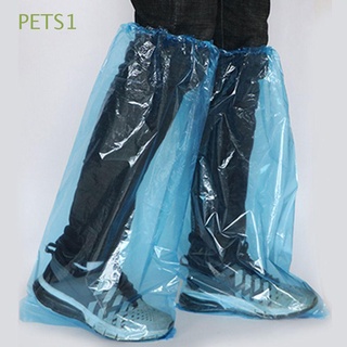 pets1 5 pares de fundas duraderas para zapatos de lluvia de alta parte superior impermeable antideslizante desechables de buena calidad gruesa protector de plástico