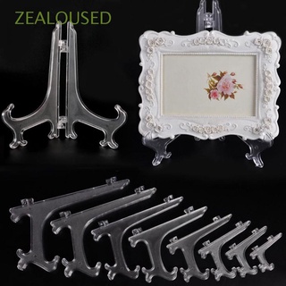 zealoused stand picture display home case holders marco de fotos caballete transparente moda artes plástico