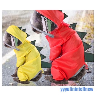 [yyyulinintellnew] impermeable para mascotas cachorro de cuatro pies con capucha transparente impermeable lluvia ropa