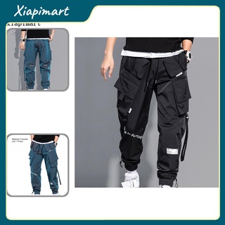 Xiapimart-Pantalones Térmicos De Los Hombres Llamativos De Carga Estilo Hip-hop Para Uso Diario