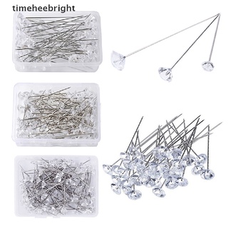 [timehee] 50/100 pines de diamante acrílico diamante corte alfileres de cristal cabeza de ramo floral.