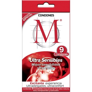 Condones M Ultra Sensibles 9 piezas (1)