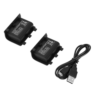 2PCS 2400mAh recargable batería de respaldo Cable USB para XBOX ONE controlador