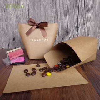 verda 5pcs cajas de regalo blanco bolsas de regalo caja de caramelo cookie papel kraft gracias negro merci regalo caja de embalaje suministros de envoltura