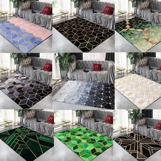 Tendencia de Metal dorado geométrico de área alfombras sala de estar alfombras de gran tamaño alfombras modernas dormitorio sofá mesa decoración Tapete antideslizante alfombrillas (1)