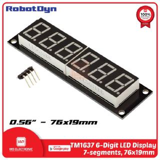 Robotdyn TM1637 pantalla LED de 6 dígitos 76x19mm 7 segmentos 6 dígitos