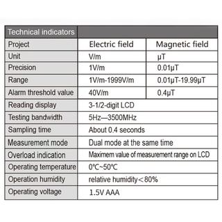 cry WT3121 Mano EMF Medidor De Radiación Electromagnética Probador De Campo Eléctrico Electrónico Magnético Detector Dosímetro (4)