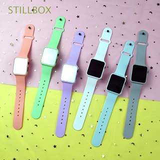 STILLBOX Moda Relojes digitales LED Unisexo Relojes deportivos Reloj electronico Silicona Estudiante Casual Impermeable Espejo Luminoso Pantalla cuadrada/Multicolor