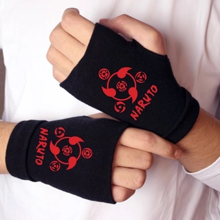 WMES1 algodón Naruto guantes Cosplay ataque en Titan medio dedo guantes Anime Sasuke Hatake Kakashi Anime ropa guantes sin dedos (6)