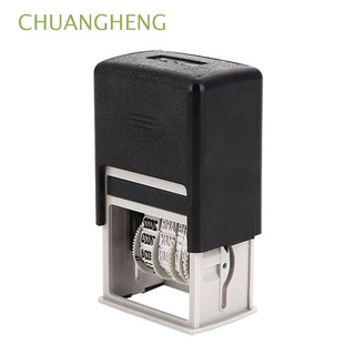 chuangheng dater suministros de oficina plástico sello de fecha sellos inglés mini diy rodillo emboss auto-inking mud set