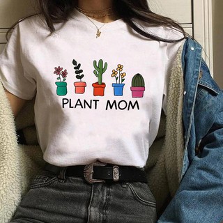Plant Mom Cactus Card Print Women's Short Sleeve Shirt Top