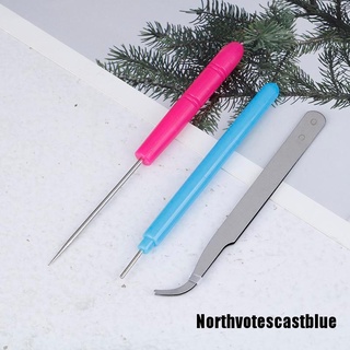 Nemx 3xPaper DIY Set Quilling herramientas de papel pinzas aguja pines ranurado pluma Kit de herramientas azul