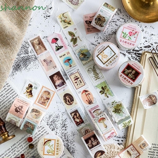 SHANNON Office Supplies Stamps Tape Coffee Decorative Retro Stamps Adhesive Tape Scrapbooking DIY Masking Tape School Supplies Paper Tape Diary Vintage Post