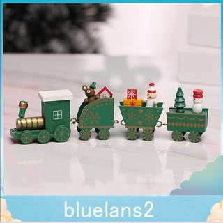 BLUE2 madera tren de navidad lindo madera Mini tren de navidad decoración exquisita para fiesta