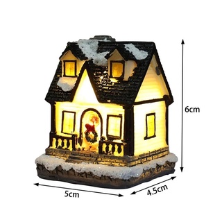 Xmas Micro-landscape House LED Luminous Resin Hut Decor / Christmas Home Decor (9)