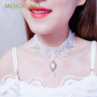 Mengxuan1 collar corto De novia De encaje con cuello corto multicolor para mujer