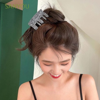 SANYOU Moda Garras de pelo Elegante Estilo coreano Pinzas para el cabello de las mujeres Estilo Ins Impresión de mármol Acrílico Pasadores Temperamento Vintage Adornos para el cabello