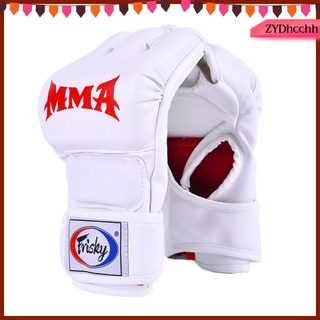 MMA Grappling Gloves, Professional Half Finger Boxing Gloves MMA Sparring Grappling Fight Punch Mitts Kickboxing Gloves