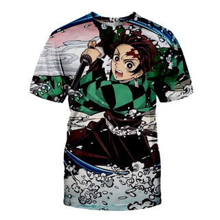 2021 Camiseta De Manga corta con estampado Digital 3d Ghost slayer's