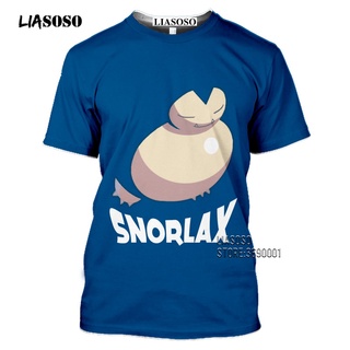 Dibujos Animados Snorlax Camisetas Kawaii Pokemon Camiseta Harajuku Fitness Streetwear