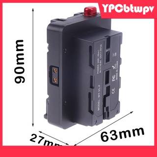 caja de adaptador de placa de alimentación compacta de montaje en batería, con salida d-tap de 14,8 v, para cámara de vídeo de cine sin espejo dslr np-f