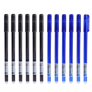 5 Pcs 0.5mm Erasable Pen Set Washable Handle Blue Black Pens For School Office Gel Stationery G7A5