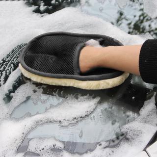 Guantes de lana de limpieza de cuidado del coche, cepillo de manopla de lavado de coche suave, esponja portátil de pulido del Motor de casa guante (1)