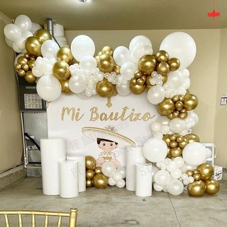 1set Balloon Garland Arch Kit White Gold Latex Balloons Girl Boy Baby Shower Wedding Birthday Party Decor Supplies Balloons