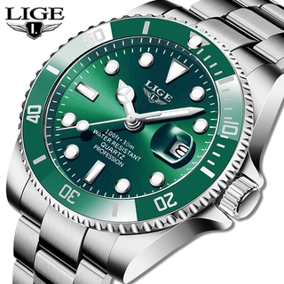 LIGE-reloj deportivo de cuarzo para hombres/accesorios de pulsera resistente al agua 30ATM con calendario/recién nacidos marca de lujo a la moda