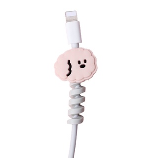 Lovely Cartoon Charger Cable Pipeline Bracket Data Cable Protective Cover Earphone Protective Cable Covering Line 7 Color Available (3)