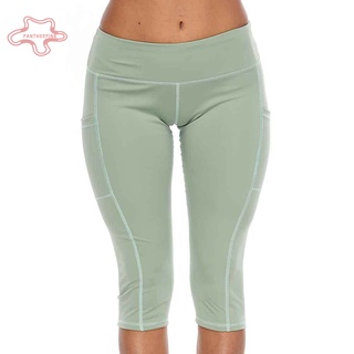 pantherpink Women Solid Color Side Pocket High Waist Fitness Leggings Yoga Workout Pants (7)