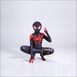 Disfraz de spiderman niños MILES MORALES SPIDER MAN superhéroe negro negro - XS