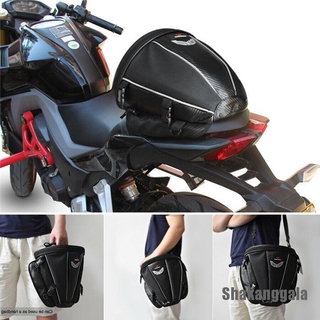 [shakanggala 0408] negro bolsa de cola de motocicleta asiento trasero funda de almacenamiento de hombro mochila impermeable (1)