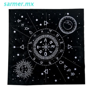 sar1 1pc 49*49cm mantel de tarot doce constelaciones sol luna pentagrama pagano altar adivinación juego de mesa tarot paño de franela